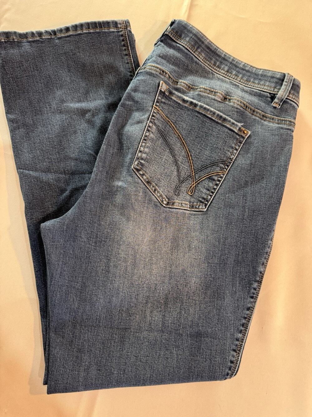 American Star Women’s Stretch Jeans Size 18 w Skinny Straight Blue Denim J75